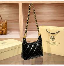 Women's Genuine Cowhide Leather Hobo Handbag Diamond Quilted Pattern Gold Metal Logo Leather Woven Chain Strap Multi-Pockets 3 Ways Carry Luxury Classic Casual Daily Commute Shoulder Crossbody Bag 3 Colors Gift - trắng - Xem 6