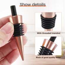 10 Pieces Blank Bottle Stopper With Threaded Post Metal Wine Stopper Inserts Set Hardware For Wood Turning DIY Project - Multicolor - View 5