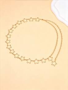 1pc - Hip-Hop Style Personalized Hollowed-Out Star-Shaped Belt For The Waist, Body Chain, Simple And Versatile For Pairing With Jeans Or Cargo Pants, As Well As A Belt For Workwear. - Multicolor - View 7