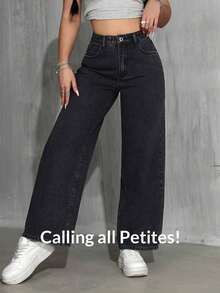 Jeans rectos y sueltos con bolsillos - Gris Oscuro - Ver 6