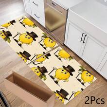 1 pieza Alfombrilla absorbente/secado con estampado de limón para cafetera, vajilla - Alfombrilla protectora de escritorio absorbente de poliéster con almohadilla antideslizante de goma, para decoración de la encimera de la cocina, bar en casa y mesa de comedor - Multicolor - Ver 6