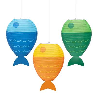 Đèn lồng giấy trang trí nhiều màu sắc chủ đề đại dương, kích thước 9,8 inch/25cm, thích hợp cho trang trí tiệc sinh nhật chủ đề đại dương, tiệc trẻ em, sự kiện bãi biển mùa hè, đèn lồng giấy hình cá dưới nước, tiệc nàng tiên cá và đại dương.