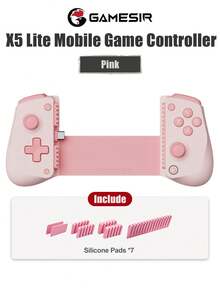 Tay cầm chơi game GameSir X5 Lite dành cho iPhone 15 16 17 Series, tương thích với máy tính bảng iOS Android, chiều dài cần điều khiển 105-213mm, cần điều khiển hiệu ứng Hall, trọng lượng nhẹ, thiết kế công thái học, tương thích với Game Pass, Zenless Zone Zero, chơi game trên đám mây, Steam/Moonlight Streaming Games, Remote Play, màu hồng. - Hồng - Xem 12