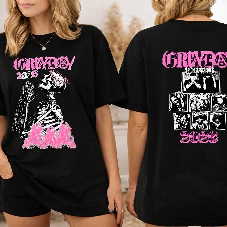 Shirt, Grey Day 2026 Tour Shirt, Unisex Rapper Clothing - Black - View 1