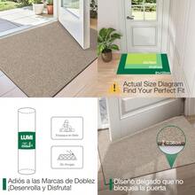 LUMI Felpudo de Interior 43 x 76 cm, Alfombra de Entrada Ultra Fina, Base de Goma Antideslizante, Resistente a Las Manchas, para Patio, Porche y Puerta - FDBeige - Ver 1