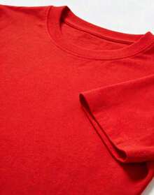 short-sleeveCamiseta con estampado de  Gráfico    Casual    Poliéster    mujer  Diario    primavera Cuello Redondo Algodón  Tejido Suave Manga Corta Transpirable y Fresca100% Cotton - Rojo - Ver 4