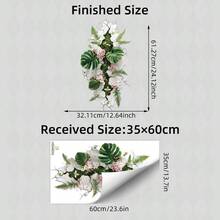 1件熱帶叢林2D牆貼，粉色花朵與綠葉裝飾貼紙，可移除植物牆面藝術裝飾，適用於客廳、臥室或辦公室居家 - 多色 - 查看 12