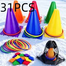 31pcs/29pcs Juego de Lanzamiento de Aros al Aire Libre, Equipo de Entrenamiento de Integración Sensorial, Juego Multijugador para Fiestas Festivas - Multicolor - Ver 12