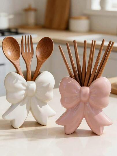 1 hộp đựng đồ nhà bếp hình nơ, cốc đựng dao kéo, hũ đựng đồ nhà bếp, hộp đựng đũa và dao kéo, hộp đựng chống ẩm di động, giá đựng dao kéo tiết kiệm không gian, giá đựng dao đa chức năng, hộp đựng đồ nhà bếp đa dụng, đồ dùng nhà bếp, trang trí nhà bếp, sắp xếp nhà bếp, trang trí nhà cửa