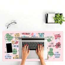 1pc Cute Daily Teacher Affirmations Decor Large Gaming Mouse Pad, Anti Slip Computer Desk Mat, Computer Keyboard Pad Rubber Base Stitched Edges, Mouse Pad Desk Mat For Home And Office - Mouse Pad - View 3
