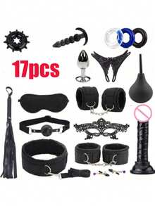 10pcs/17pcs Metal Butt Plugs, Couples Bedroom Intimate Toys, BDSM Bondage Equipment Adult Products - 套裝 - 查看 2