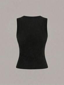 Camiseta de tirantes casual y versátil con cuello redondo y rayas para mujer - Multicolor 19 - Ver 3