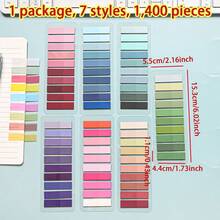 1 Pack/7 Packs Gradient Multi-Color Mixed Index Tab Stickers, 200 Sheets Per Book, Vibrant Colors, Suitable For File Classification, Notebook Marking And Page Annotation, Office And School Supplies - Multicolor - View 2