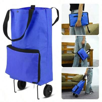 Bolsa de compras plegable con ruedas, carrito de compras portátil de supermercado/carrito de mano
