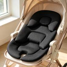 1pc Reversible Baby Stroller Seat Cushion, Unisex - Black - View 7