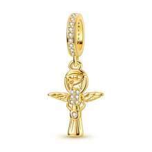 Pendentif en forme de scarabée de l'amour éternel, carrosse de citrouille royal, lion et cœur décoratif multifonctionnel, plaqué or 18k, accessoire de bijou pour femme, convient pour bracelet original, collier, pendentif DIY, port quotidien, rendez-vous, fête, vacances, cadeau romantique unique et parfait - Doré - View 12