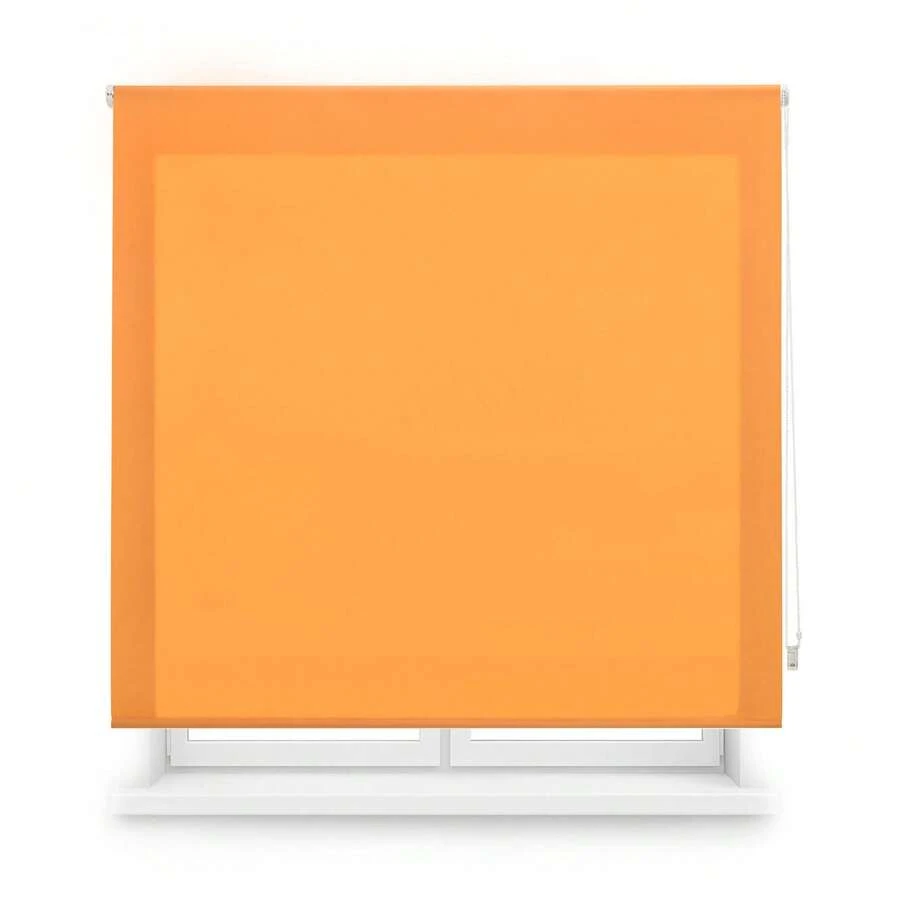 KIWI Tenda a rullo traslucida su misura di colore arancione, disponibile nelle misure da 60 a 180 cm di larghezza e da 175 a 250 cm di altezza, facile da installare grazie al tubo da 28 mm. - Arancione - Visualizzare 1