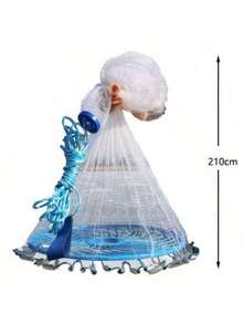Hand-Cast Fishing Net, Easy To Cast Without Tangling. Multiple Net Heights Available, Encrypted Mesh Holes, Fast Sinking, Beginner-Friendly, And Highly Efficient For Fishing. - Multiple Specifications - View 8