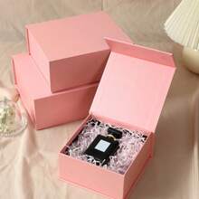 1pc Large Gift Box With Lid - Includes Shredded Raffia Filler - Sturdy & Durable Quality - Ideal For Weddings, Wedding Favors, Birthday Decor, Party Favor Bags, Gift Wrapping, Father's Day Gift Boxes, Teacher Gift Boxes - Multiple Styles - View 3