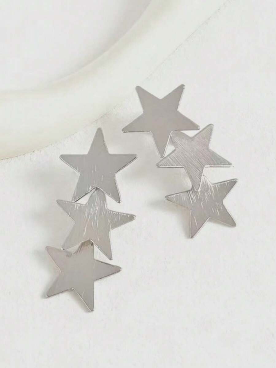 Pendientes con forma de estrella - Blanco - Ver 1
