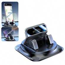 Giá đỡ điện thoại ô tô dán cố định có thể điều chỉnh, xoay 360 độ, phù hợp với hệ thống định vị trên bảng điều khiển ô tô, điều chỉnh góc màn hình ngang và dọc, đế hút chống trượt, tương thích với iPhone và Android. Quà tặng Ngày của Mẹ. - màu đen - Xem 1