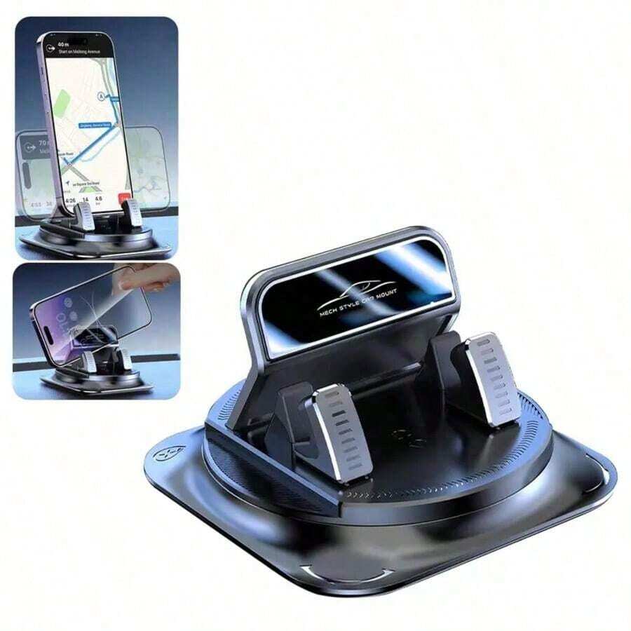 Giá đỡ điện thoại ô tô dán cố định có thể điều chỉnh, xoay 360 độ, phù hợp với hệ thống định vị trên bảng điều khiển ô tô, điều chỉnh góc màn hình ngang và dọc, đế hút chống trượt, tương thích với iPhone và Android. Quà tặng Ngày của Mẹ. - màu đen - Xem 1