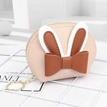 1pc Cute Bowknot Rabbit Compact Coin Purse, DIY Decor Pendant Suitable For Student & Women Backpack, Fashionable & Versatile - Multicolor - View 8