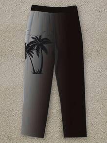 Men's Black Seagull Print Drawstring Hawaiian Vacation Casual Sweatpants - Multicolor - View 3