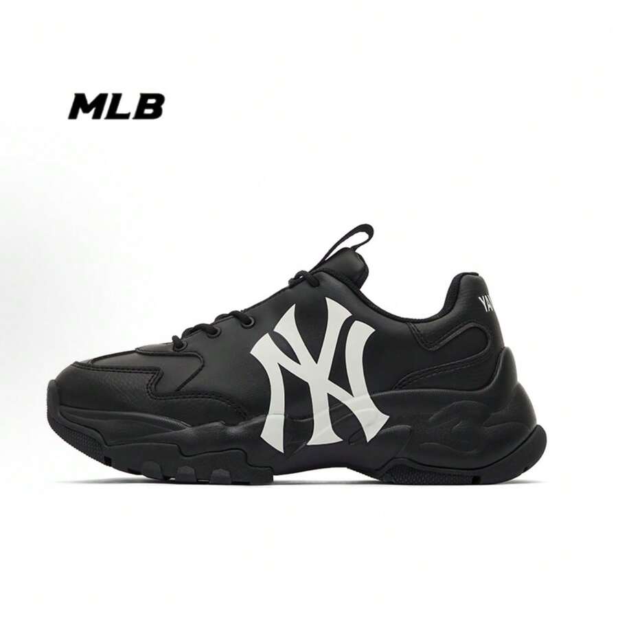 MLB Big Ball Chunky Chunky Sneakers, Classic Upgraded Version, Retro Print, Low-Top Athletic Casual Shoes, Unisex Style. - Black and White 3ASHC104N-50BKS - View 1