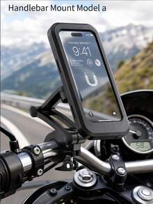 Soporte para teléfono de motocicleta impermeable, a prueba de agua y polvo, confiable y estable, adecuado para teléfonos inteligentes de 6.7 pulgadas, soporte de pantalla táctil, hecho de material ABS duradero, esencial para conducir bajo la lluvia | Accesorio universal para motocicleta | Accesorio para bicicleta - A - Ver 6