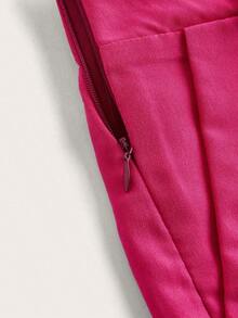 Short de mujer de unicolor versátil y casual - Rosa Fucsia - Ver 4