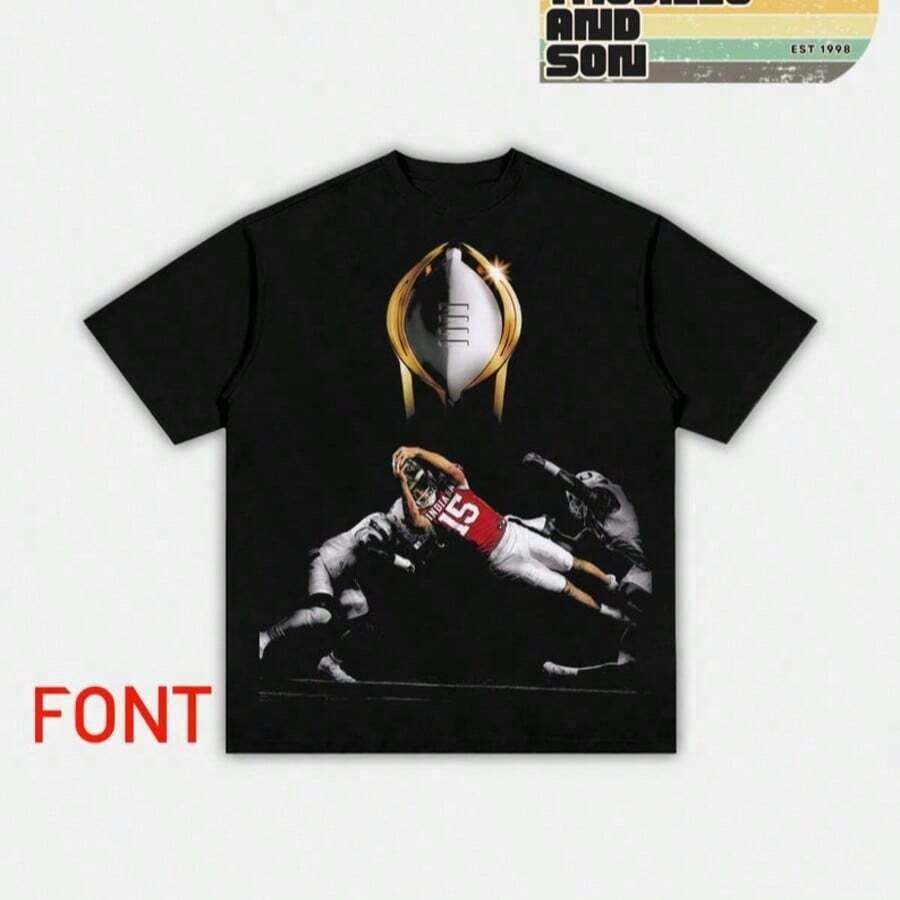 1 Vintage Cowboy Style T-Shirt, Graphic Tee, Gift For Fans, T-Shirt, Retro Hip-Hop And Country Fusion Tee, 180g 100% Cotton. - 黑色 5 - 查看 1