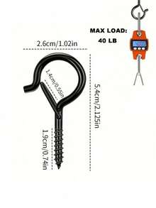 30pcs Heavy Duty Metal Screw Hooks, Suitable For Indoor & Outdoor Use - Great For Hanging Plants, LED Lights, Wind Chimes And Garage Decor - Multicolor - View 3