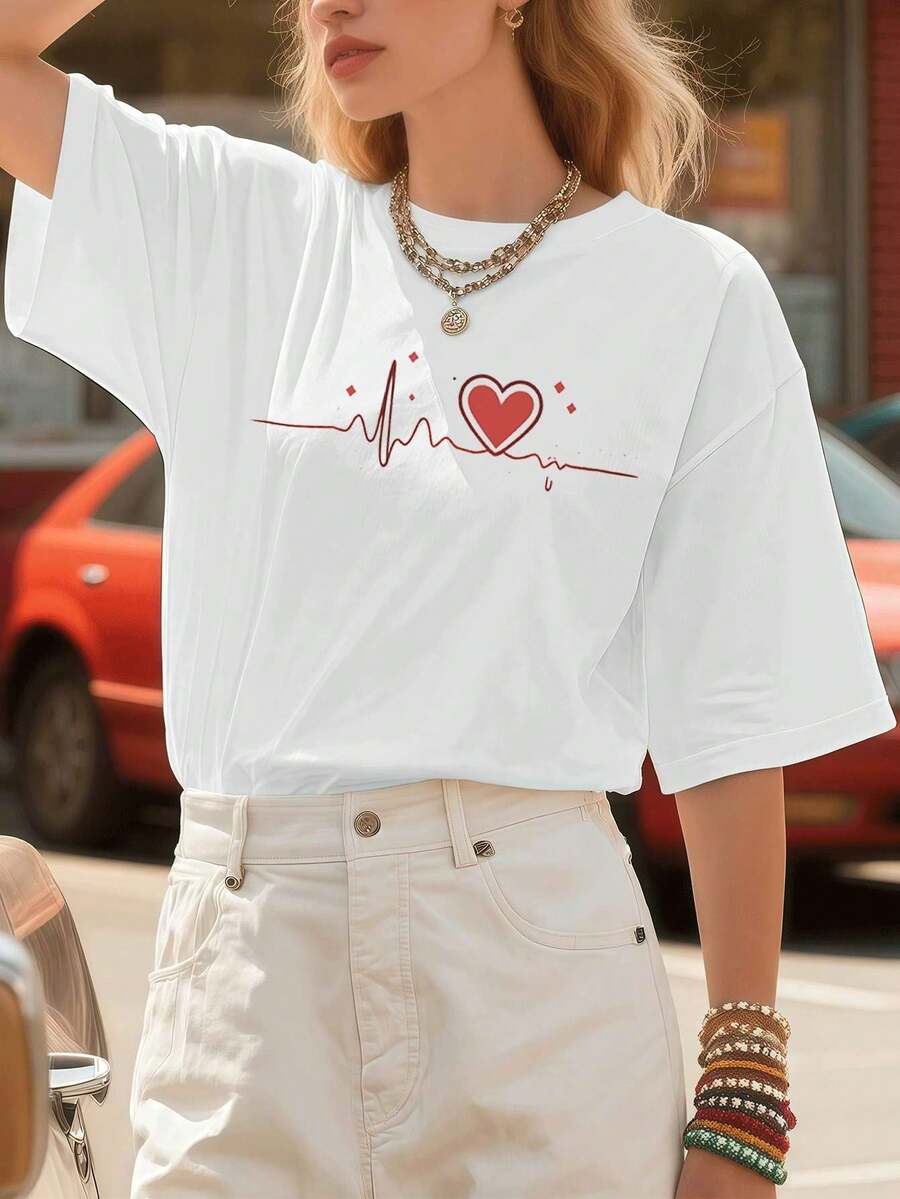 Dam-T-shirts - Vitt - Visa 1