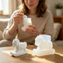 Clay Mold A Horse-Shaped/Rocking Carriage-Shaped/Bridle-Harnessed Horse-Themed Flower Pot Pen Holder Pen Stand Candle Cup Storage Box Plaster Board Silicone Mold, Which Can Be Used For DIY Resin, Plaster, Clay, Concrete, Cement Handicrafts, Silicone Molds, Etc. It Is Easy To Demold And Suitable For Various Festival Gifts And Home Decorations. - A - View 8