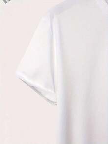 Men's And Teens' Short-Sleeved T-Shirts: Casual Round Neck, Arrow Print, Breathable Spring And Summer Clothing, Basic And Versatile Style (Available In Various Sizes). - 杏色 - 查看 3