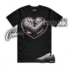 95 Rosa Foam OG Big Bubble Blanco Negro Plateado Camiseta HEART - Blanco - Ver 2
