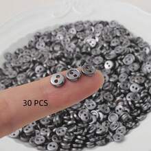 50/100/200 piezas de 6mm/0,23 pulgadas Botones metálicos redondos de nariz de cerdo delicados de color gris plateado con 2 agujeros, adecuados para decoración de ropa de muñecas BJD, botones DIY hechos a mano para uso diario, muñecas, juguetes y accesorios - Mini botones - Ver 13