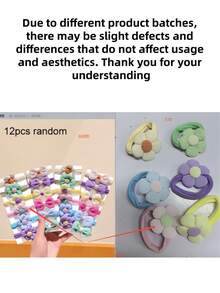 12/6/Set Macaron Bow Hair Ties, Sweet Girl Hair Rubber Bands, High Elasticity Non-Damaging Hair Ropes - Suitable For Women And Girls, Suitable For Daily, Dating, School, Party, Etc., Holiday, Mother's Day Gift Ponytail - Multicolor - View 7