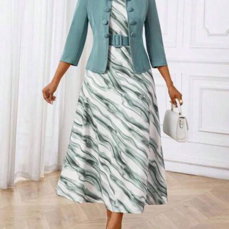 Lady Spring, Summer, Autumn And Winter Elegant Office Party New Year Ladies Dresses - Multicolor - Ver 1