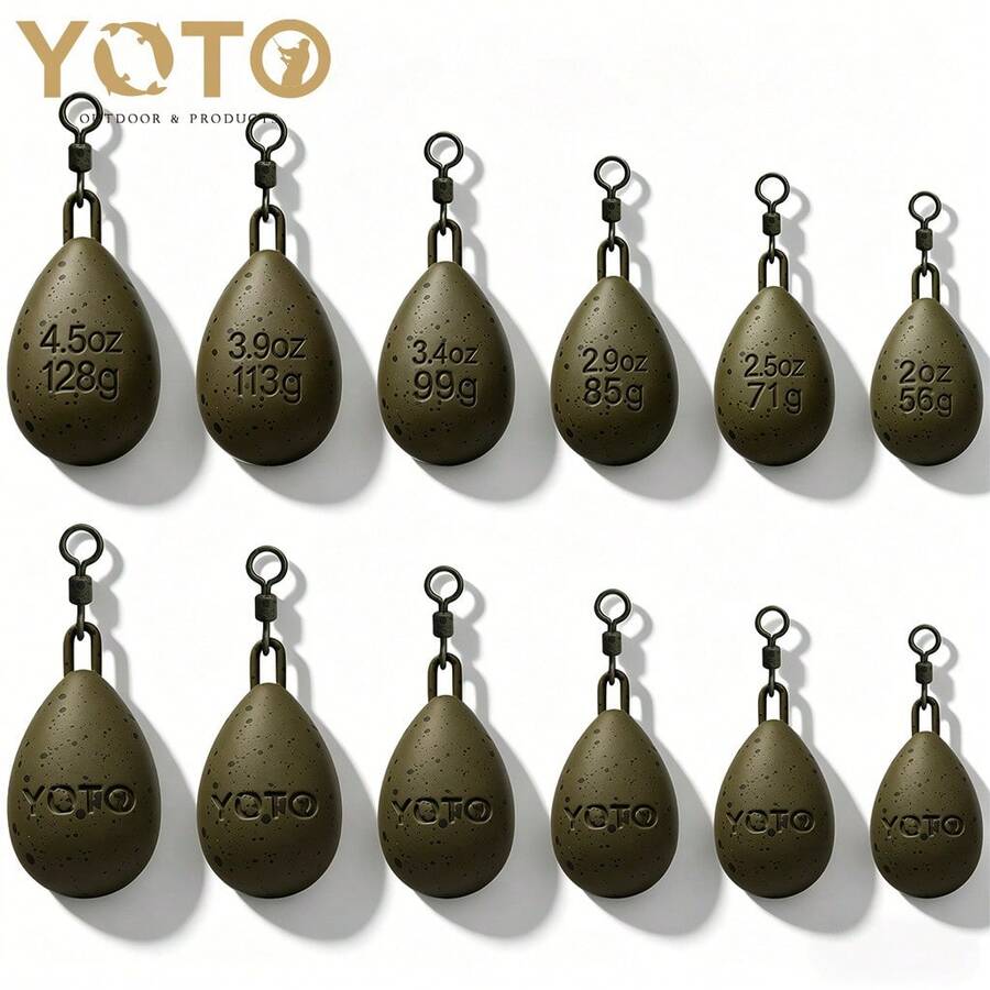 56g/71g/85g/99g/113g/128g Carp Shaped Fishing Sinker With 360° Swivel, Multi-Size Anti-Tangle Sea Fishing Weights, Suitable For Bottom Fishing - Multicolor - View 1