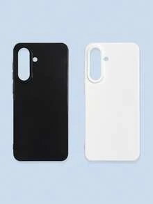 2pcs Classic Black & White Solid Color Phone Case, Minimalist Versatile Design, Suitable For IPhone 16, 16 Pro Max, 16 Pro, 16 Plus, And S26/S26 Plus/S26 Ultra International Version, Spring Gift - Black and White - View 55