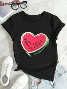 Dam-T-shirts - Svart - Visa 2
