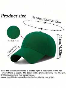 Customizable Baseball Cap (Text/Pattern) - Unisex, Adjustable, Multiple Colors Available. Featuring English Letter Design, Suitable For Men And Women, Any Pattern Can Be Directly Printed On The Cap. Perfect For Outdoor Activities And Daily Wear, Suitable For All Seasons, With Commemorative Meaning - Multicolor - View 6