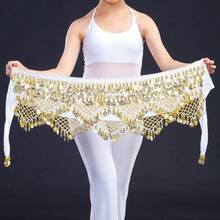 1pc Glitter Tassel Wavy Belly Dance Costume, Fashionable Shiny Sequin Skirt, Suitable For Carnival Performance, Party, Nightclub, Beach, Bohemian Retro Style - Multicolor - View 18