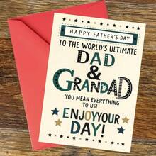 1 pieza Tarjeta del Día del Padre, con sobre de estilo de color aleatorio, regalo del Día del Padre - multicolor - Ver 7