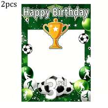 15pcs/1pc Bingkai Foto Dekorasi Ulang Tahun Desain Trofi Sepak Bola, Untuk Pesta Ulang Tahun ke-1/3/4/6/7/10 Bingkai Foto Sepak Bola Dekorasi Properti - beraneka warna - View 8