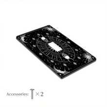 1 pieza Panel de interruptor de luz de 1 o 2 enchufes con diseño misterioso del sol, la luna y el zodiaco, cielo estrellado, placa decorativa de pared para baño, dormitorio, decoración artística - Multicolor - Ver 8