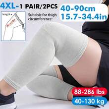 RPPR 1pair/ 2pcs- Extra Large High Elastic Full Leg Compression Sleeves, Extended Length Knee Brace, Long Knee Support For Running, Workout, Daily Life, Knee Sleeves For Men & Women, Black/ Gray, 4XL, For Weight Up To: 286lbs/ 130kg - Multicolor - View 13