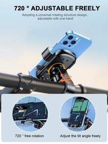 1 pieza Soporte universal para teléfono de bicicleta - Soporte giratorio 360° ajustable para GPS apto para ciclismo y senderismo - Para todos los teléfonos inteligentes - Accesorio esencial para bicicleta - Multicolor - Ver 4
